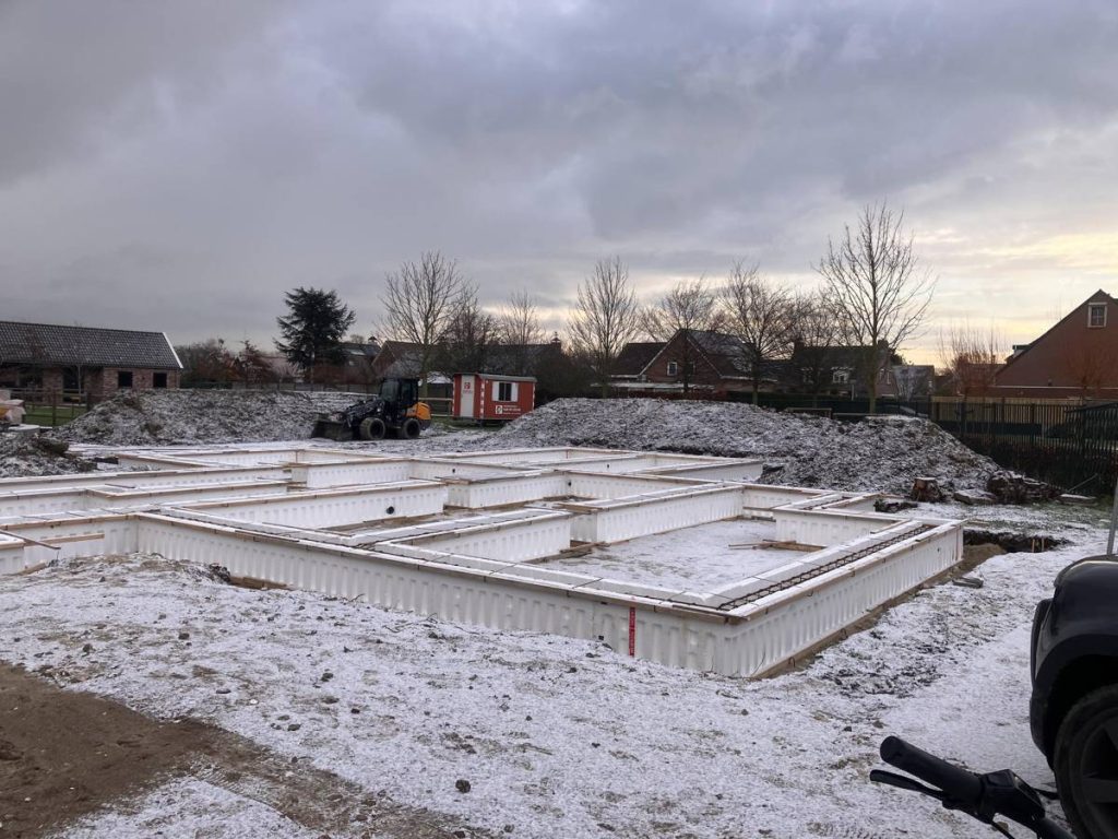 Fundering van een vrijstaande woning in Kruiningen